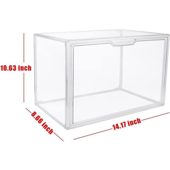 Clear Stackable Plastic Storage Bins with Magnetic Lid, Dustproof Book - Picture 6 of 7